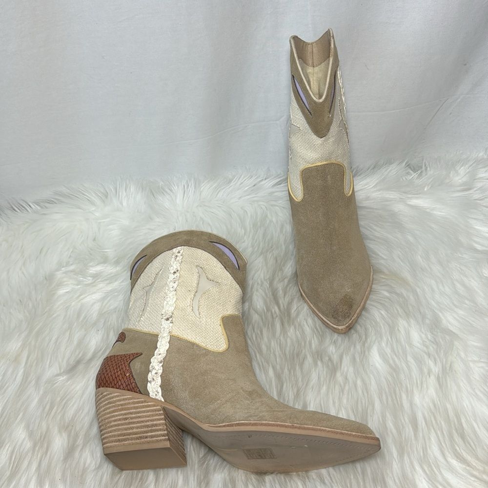 Dolce Vita Loral NWOT Mixed Media Cowboy Boots Sz‎ 10